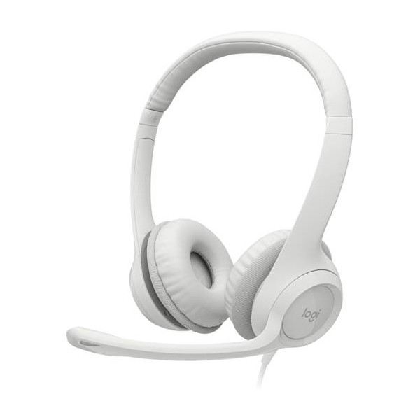 Audífonos con Micrófono Logitech H390, Micrófono c/ Supresión de Ruido, Blanco Crudo (981-001285)