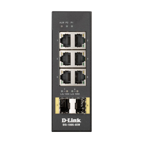 DIS100G8SW  Conmutador Industrial No Administrado de 8 Puertos Gigabit (DIS-100G-8SW)