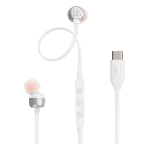 JBL TUNE 310C - Auriculares internos con micro - en oreja - cableado - USB-C - blanco