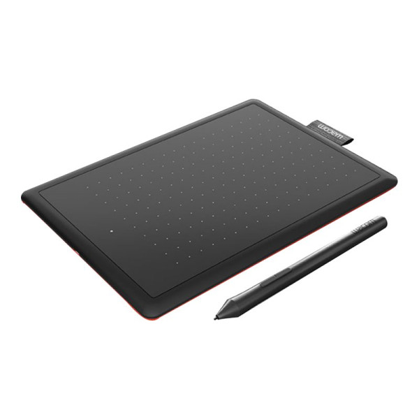 Wacom One by Wacom - Digitalizador - diestro y zurdo - 15.2 x 9.5 cm - electromagnético - cableado - USB - negro, rojo (CTL472K1A)