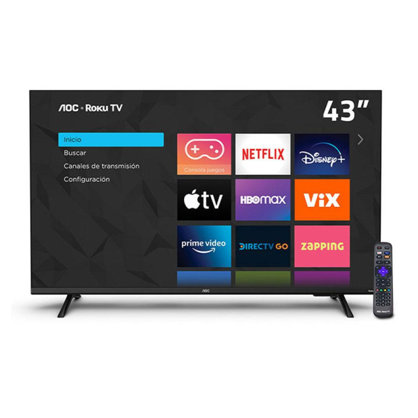 Smart TV AOC ROKU de 43 pulgadas, LED, Full HD, HDMI, Dolby Digital, AirPlay 2
