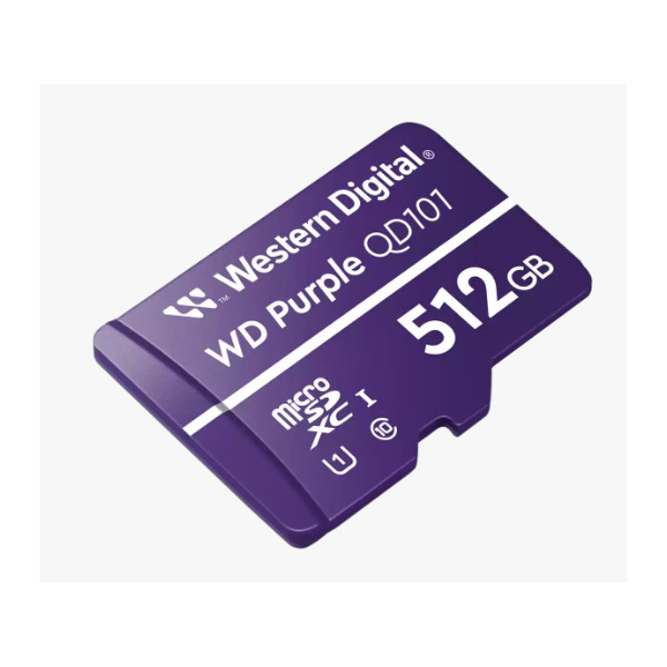 Tarjeta MicroSD Western Digital Purple SC QD101 de 512GB, Clase 10, MicroSDHC (WDD512G1P0C)