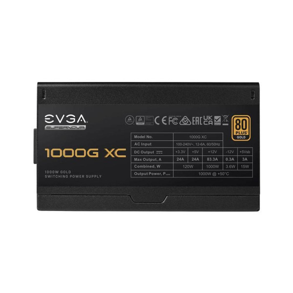 Fuente de Poder EVGA SuperNOVA de 1000W, Full Modular, Certificada 80+ Gold (520-5G-1000-K1)