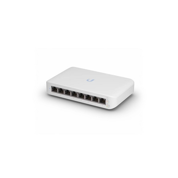 Ubiquiti UniFi Switch Lite USW-Lite-8-POE - Conmutador - Gestionado - 8 x 10/100/1000 (4 PoE+) - sobremesa, montaje en pared - PoE+ (52 W) (USW-LITE-8-POE)