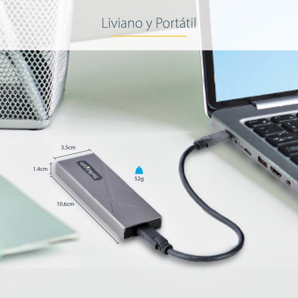 M.2 PCIe NVMe/M.2 SATA SSD USB Enclosure (M2-USB-C-NVME-SATA)