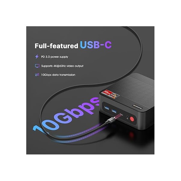 BOSGAME EFFIZEN P4 Mini PC Ryzen 7 7730U 16 GB RAM 1TB NVMe SSD Dual 2.5G LAN WIN11 PRO (B0GCH917SW)