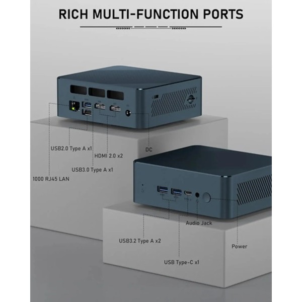 Getorli GT100 Mini PC RYZEN 5 3550H 3.7GHz 16GB RAM 512GB SSD WIN 11 PRO (GT100)