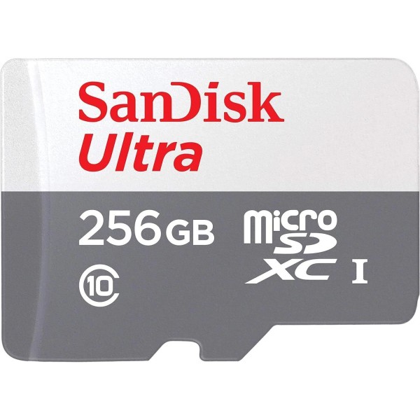 Tarjeta MicroSD SanDisk Ultra de 256GB (hasta 100MB/s UHS-I Class 10) (SDSQUNR-256G-GN6TA)