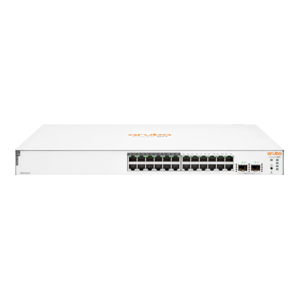 Switch Conmutador HPE Aruba Instant On 1830 48G 24p Class4 PoE 4SFP 370W  inteligente  24 x 10/100/1000 + 24 x 10/100/1000 (PoE+) + 4 x Gigabit SFP  sobremesa, montaje en rack  PoE+ (370 W) (JL813A)