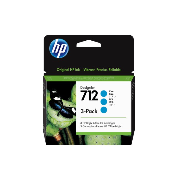 HP 712 3-Pack Tinta 29-ml Cian (3ED77A)