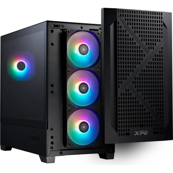 Gabinete XPG LANDER 300 Micro-ATX 4 Vent ARGB Negr (LANDER300MAA-BKCWW)