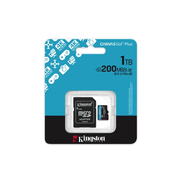 Kingston - Flash memory card - microSDXC - Canvas Go Plus Gen4 200MB/s A2 (SDCG4/1TB)