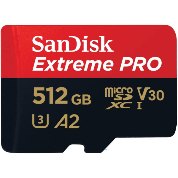 Tarjeta de Memoria Flash SanDisk Extreme Pro de 512 GB  microSDXC UHSI  A2/V30/U3/Clase 10