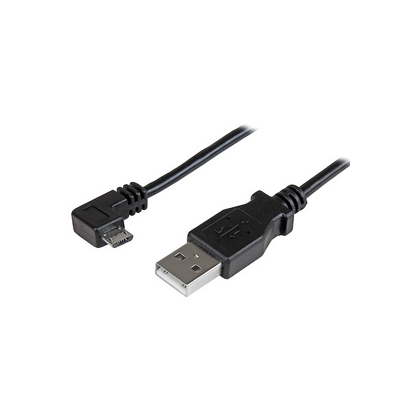 Cable de 0,5m Micro USB Acodado a la Derecha para Carga y Sincronización de Smartphones o Tablets
