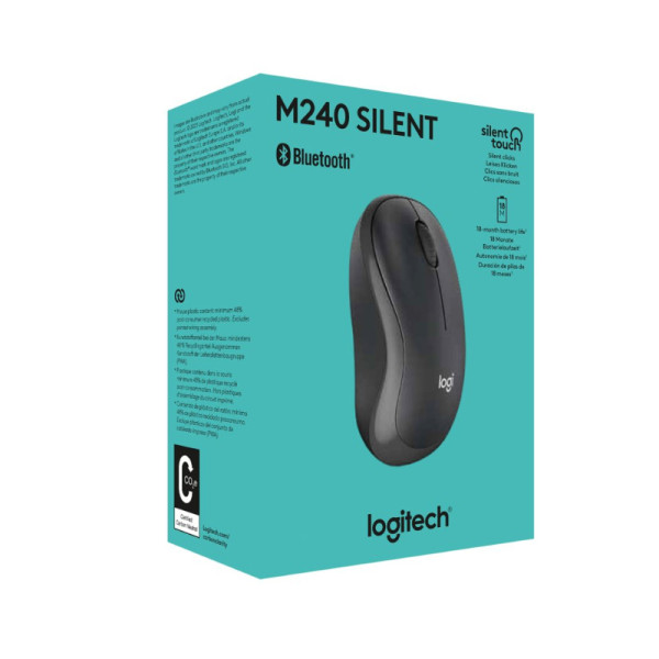 Mouse Bluetooth Silencioso Logitech M240 Grafito (910-007113)