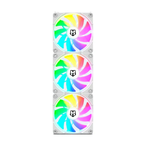 HUMMER EASYLINK ARGB WHITE incluye 3 ventiladores, conexión sin cables entre ventiladores, tamaño 120mm, ARGB