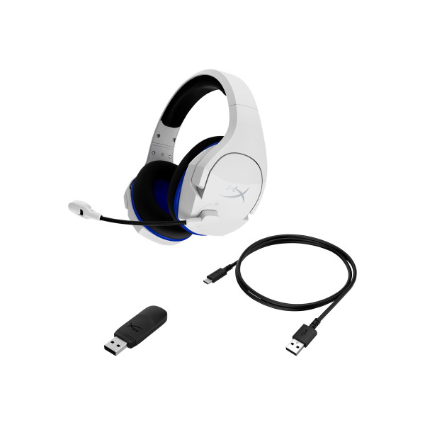HyperX Cloud Stinger Core - Auricular - tamaño completo - 2,4 GHz - inalámbrico - blanco, azul - para Laptop 14, 15, 17; OMEN 15, 16; Pavilion Plus Laptop 14; Pavilion x360 Laptop; Pro 290 G9