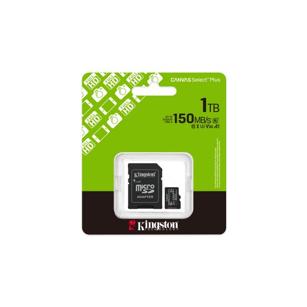 Kingston - Flash memory card - microSDHC - 1TB microSDXC Canvas Select Pl (SDCS3/1TB)