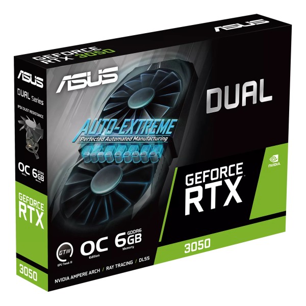 ASUS - DUAL-RTX3050-O6G - PCI Express 4.0 - NVIDIA - NVIDIA GeForce RTX 3050 - 90YV0K60-M0AA00 (90YV0K60-M0AA00)