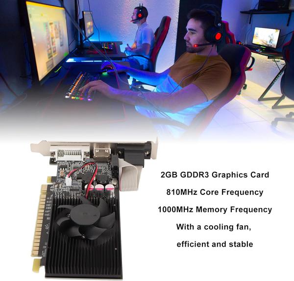 Tarjeta Gráfica Gowenic GT 730 de 2GB, GDDR3 de 64Bits PCI Express (‎GOWENIC3EY2MB9G8H)