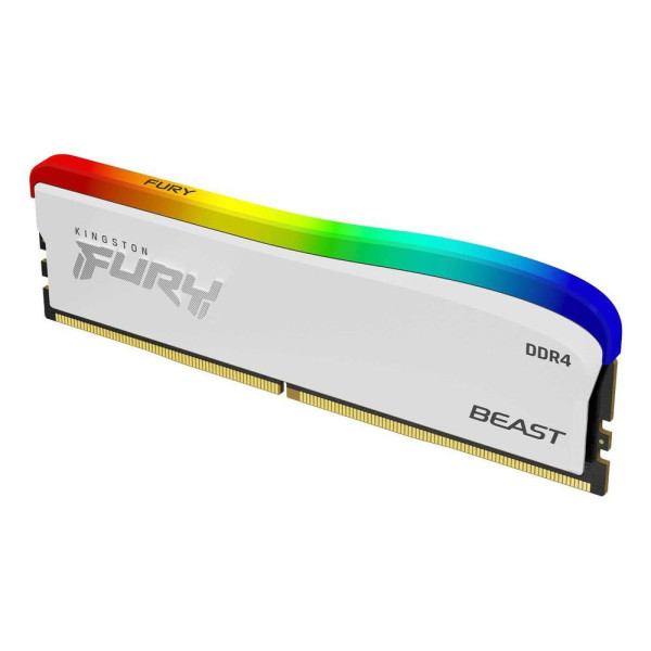 Memoria Ram Kingston FURY Beast - Edición especial RGB - DDR4 - módulo - 8 GB - DIMM de 288 contactos - 3200 MHz / PC4-25600 - CL16 - 1.35 V - sin búfer - no ECC - blanco (KF432C16BWA/8)