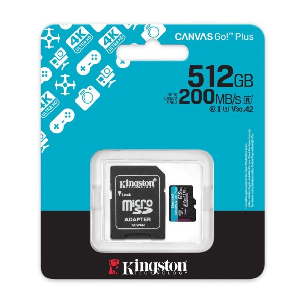 Memoria Kingston 512GBmicroSDXC Canvas GoPlus Gen4 (SDCG4/512GB)
