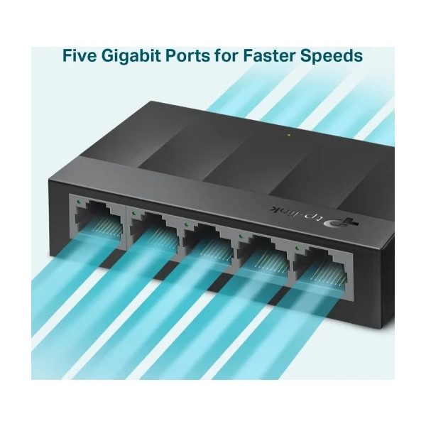 Switch TP-Link LS1005G LiteWave, 5*10/100/1000Mbps Sobremesa, Montaje en pared (LS1005G)