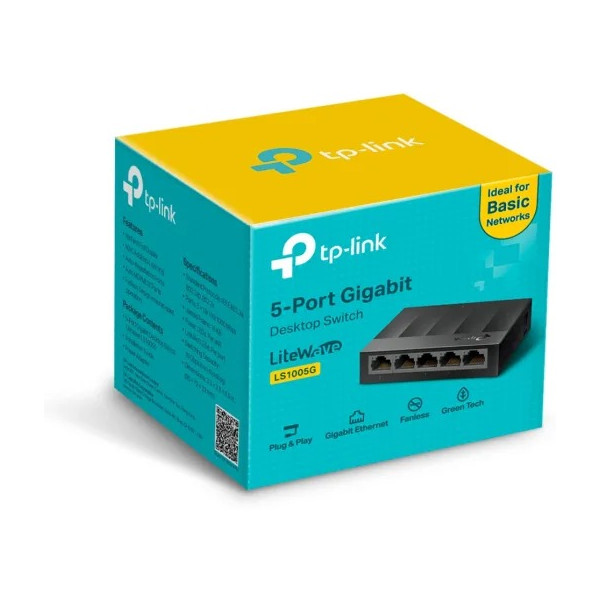 Switch TP-Link LS1005G LiteWave, 5*10/100/1000Mbps Sobremesa, Montaje en pared (LS1005G)