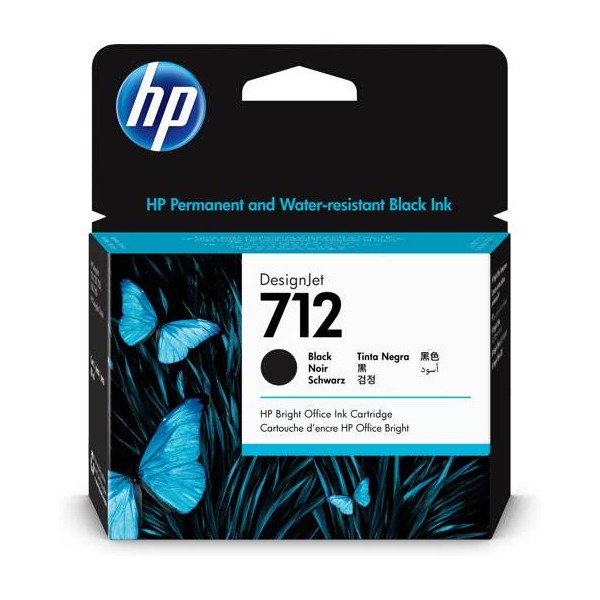 Cartucho de tinta HP 712 negra de 80 ml