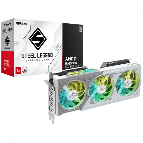 Tarjeta de Video ASRock AMD Radeon RX 9060 XT Steel Legend OC 8 GB