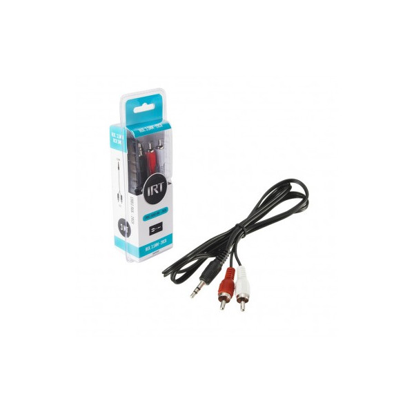 CABLE AUX MACHO - 2 RCA MACHO - 3 MTS  IRT