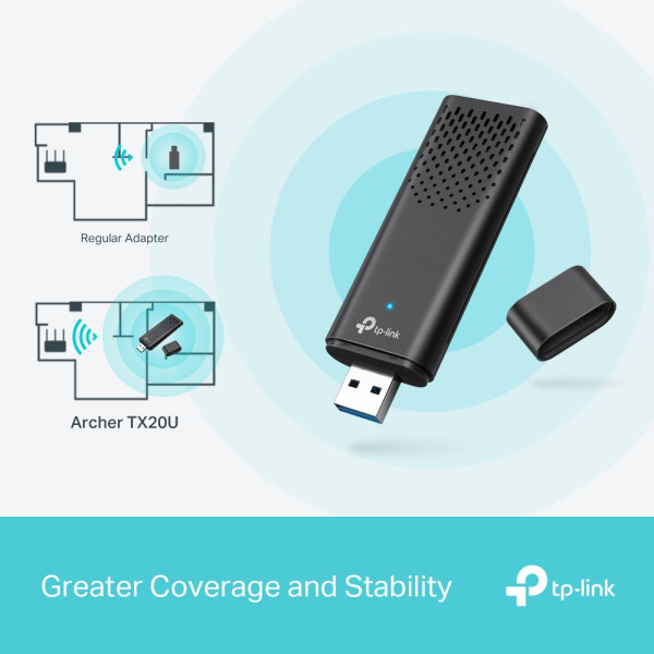 Adaptador de Red TP-Link Archer TX20U V1  USB 3.0 Wi-Fi 5, Wi-Fi 6 (ARCHER TX20U)