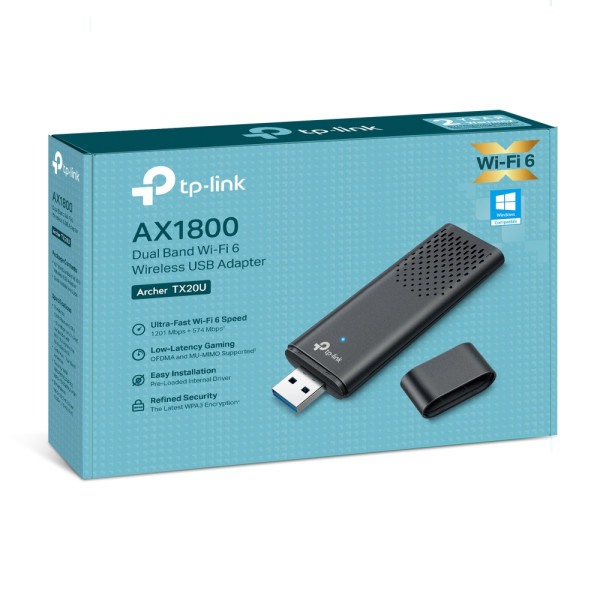 Adaptador de Red TP-Link Archer TX20U V1  USB 3.0 Wi-Fi 5, Wi-Fi 6 (ARCHER TX20U)