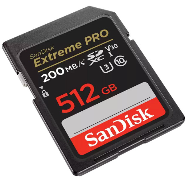 SanDisk Extreme Pro - Tarjeta de memoria flash - 512 GB - Video Class V30 / UHS-I U3 / Class10 - SDXC UHS-I