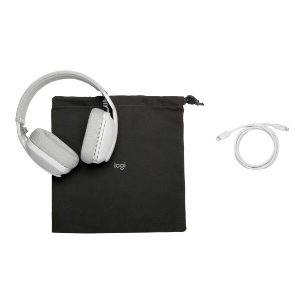 Auriculares de Tamaño Completo Logitech Zone Vibe 100  Bluetooth Inalámbrico (Blanco Hueso)