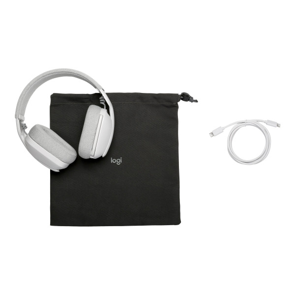 Auriculares de Tamaño Completo Logitech Zone Vibe 100  Bluetooth Inalámbrico (Blanco Hueso) (981-001218)