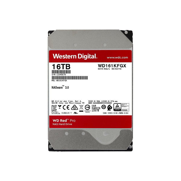WD Red Pro WD161KFGX - Disco duro - 16 TB - interno - 3.5in - SATA 6Gb/s - 7200 rpm - búfer: 512 MB (WD161KFGX)