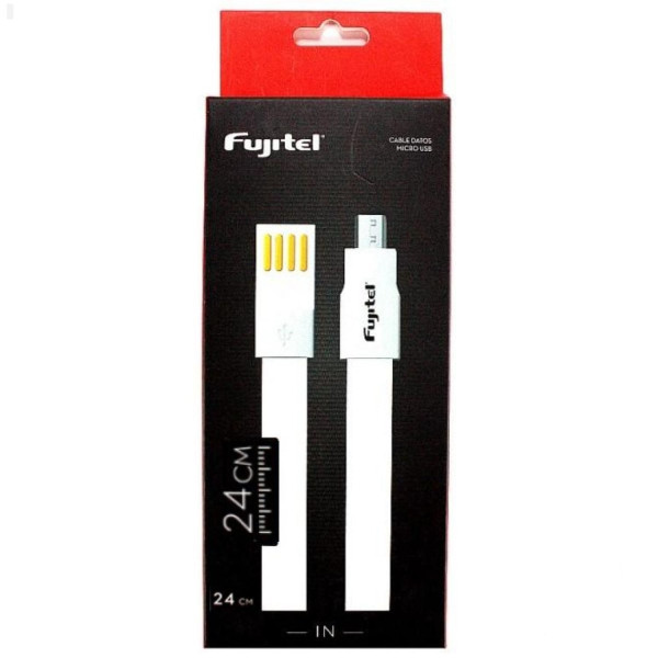 CABLE FUJITEL USB A MICRO USB - 24CMS PLANO IMANTADO BLANCO