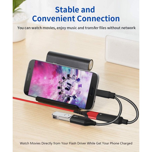 Adaptador USB C OTG con alimentación, USB C a USB hembra con adaptador OTG de carga PD de 60 W (B09CYHXDRH)