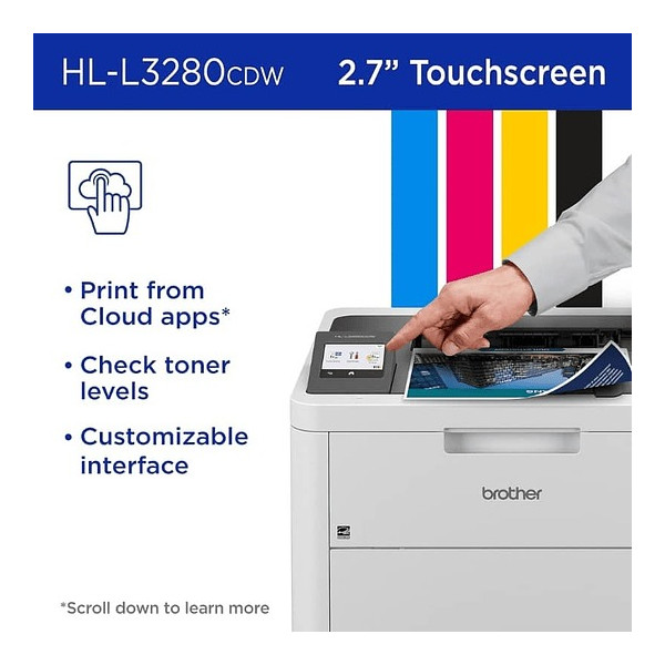 Impresora Brother HLL3280CDW a Color  USB 2.0, Gigabit LAN, WiFi (HL-L3280CDW)