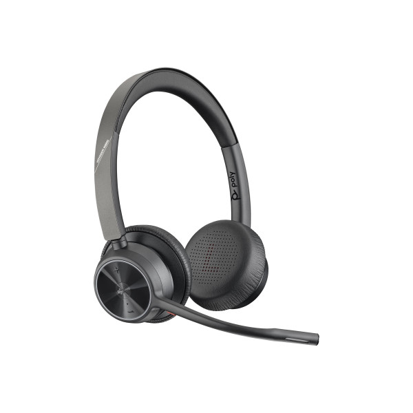 Auricular Poly Voyager 4320M  En Oreja  Bluetooth  Inalámbrico/Cableado  USBC/USBA a través de Adaptador Bluetooth  Negro  Certificado por Zoom, Certificado para Equipos de Microsoft (77Y98AA)