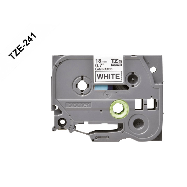 Brother TZe-241 - Adhesivo estándar - negro sobre blanco - rollo (1,8 cm x 8 m) 1 cinta(s) tipo laminado - para Brother PT-D600; P-Touch PT-1880, D450, E550, E800, P900, P950; P-Touch Cube Plus  ... (TZE241)