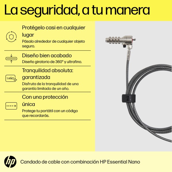 HP - Nano Combo Cable Lock (63B31AA)