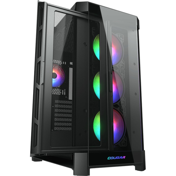 Cougar Duoface Pro RGB - Mid tower - placa ATX extendida - panel lateral con ventana (cristal templado) - sin fuente de alimentación - negro - USB/Audio (385AD10.0001)