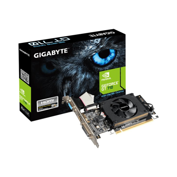 Tarjeta de Video Gigabyte Nvidia® GeForce® GT 710, 2 GB DDR3, PCIe 2.0 x8, Low Profile (GV-N710D3-2GL REV2.0)