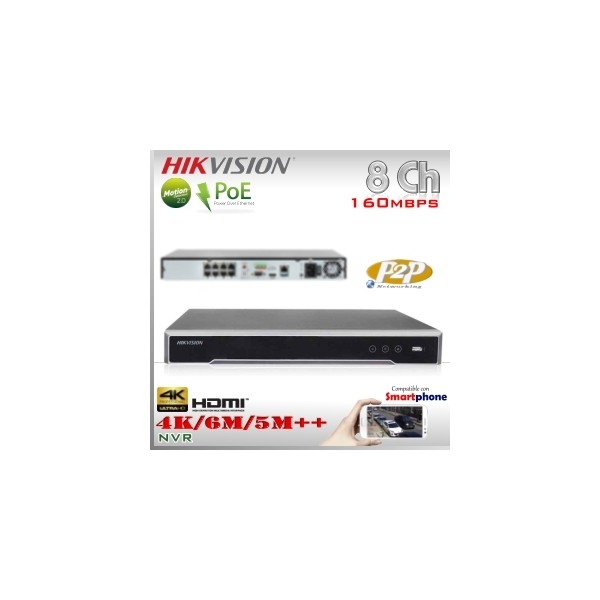 Hikvision - NVR IP 8 ch 8 ch POE (DS-7608NI-Q2/8P(E))