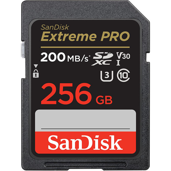 SanDisk Extreme Pro - Tarjeta de memoria flash - 256 GB - Video Class V30 / UHS-I U3 / Class10 - SDXC UHS-I