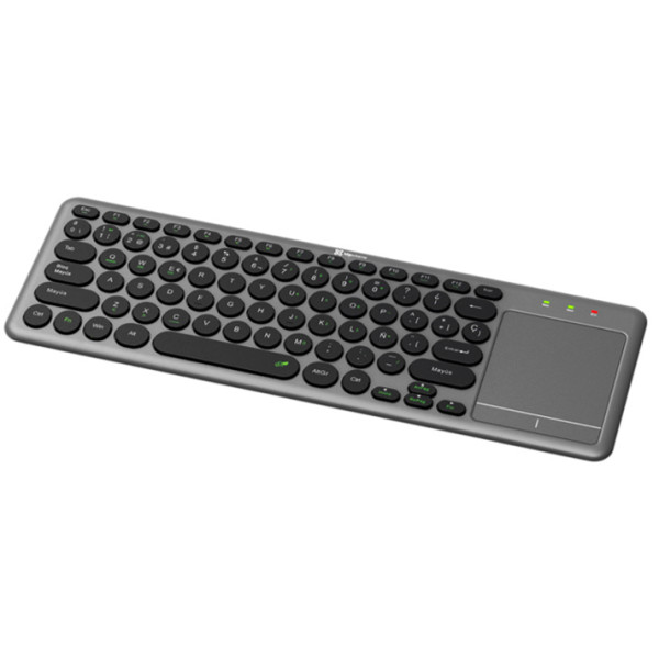 Klip Xtreme - Keyboard - Spanish - Wireless - 2.4 GHz / Bluetooth 5.0 - Gray / Black - Dual Connection / Touchpad (KCK-550S)