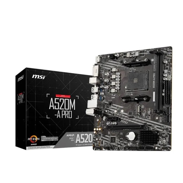 Placa Madre Msi A520M-A Pro Micro-ATX, AM4, DDR4, PCIe 3.0 (911-7C96-065)
