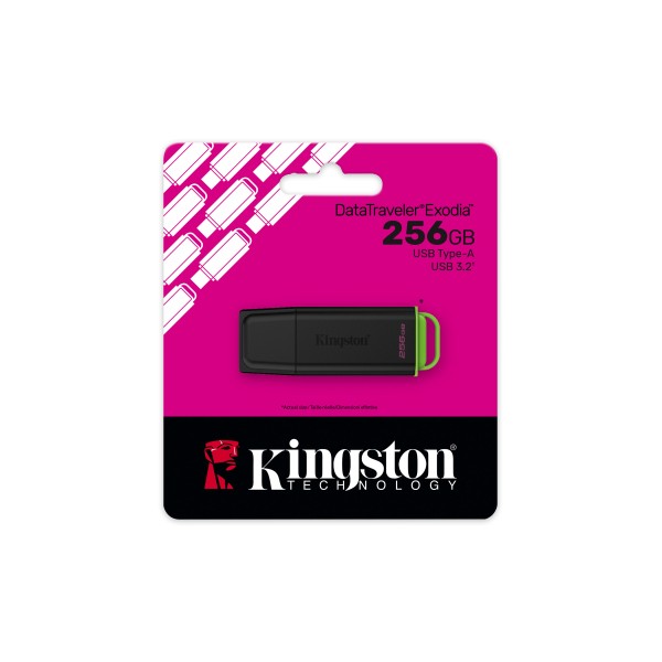 Kingston - USB flash drive - USB 3.1 Gen 1 - DataTravelerExodia Negro/Verde (DTXG2/256GB)